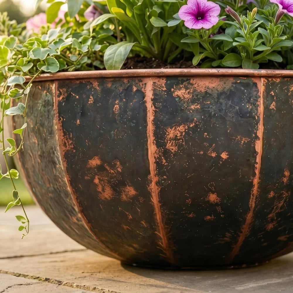 Plomet Handmade Hammered Copper Planter Bowl - 20 cm / 7.8 Inches