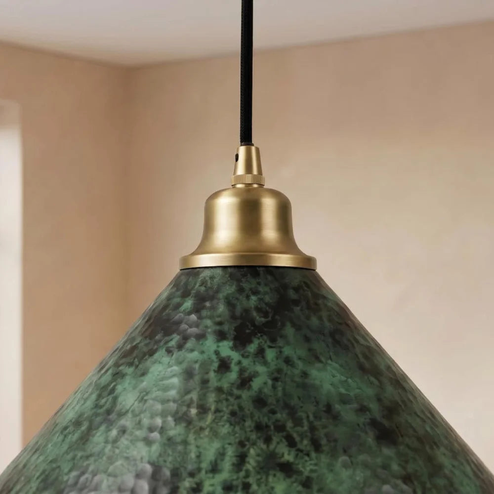 Plomet Handcrafted Green Patina Copper Pendant Light - 20 cm / 7.8 Inches