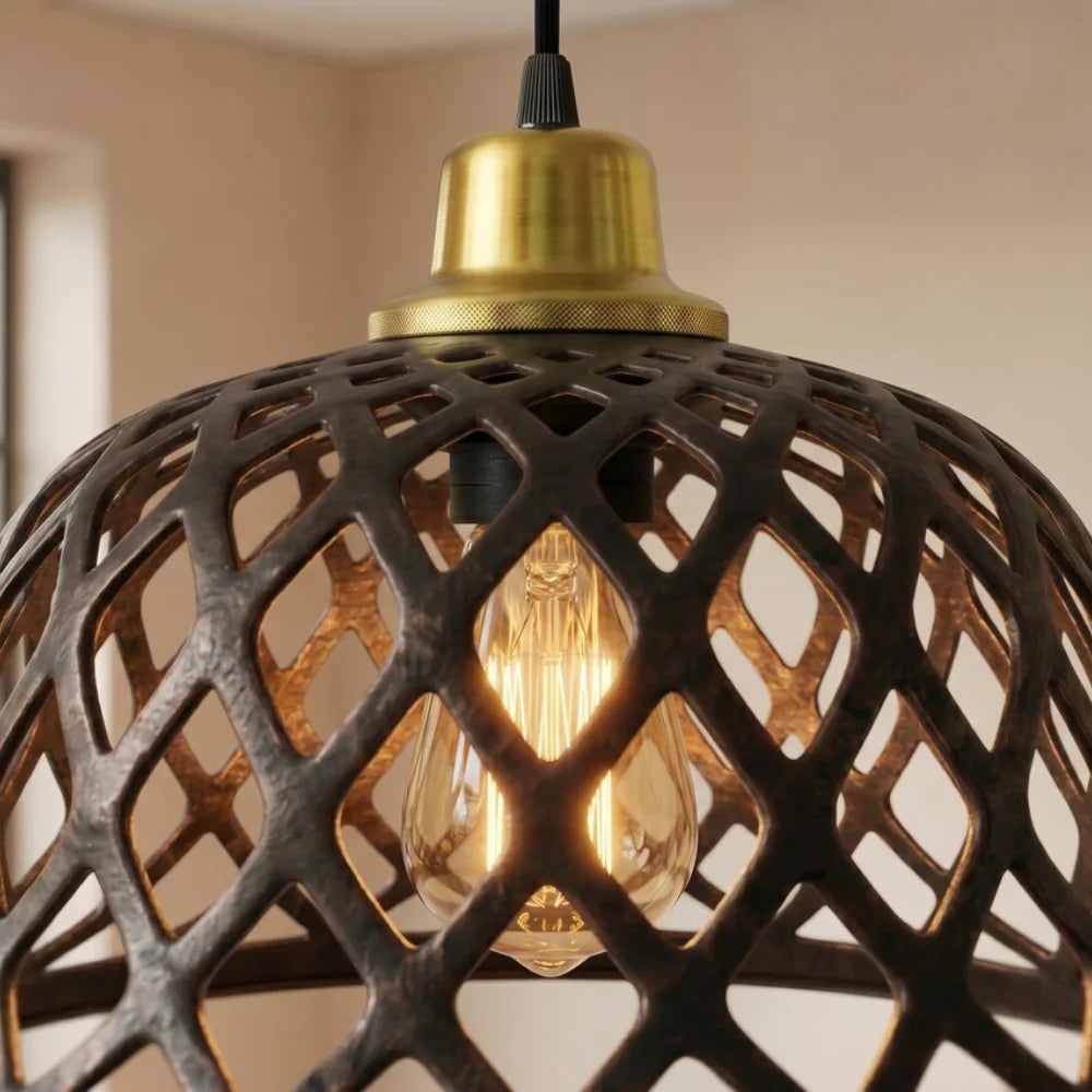 Plomet Handcrafted Black Copper Ceiling Lamp - 20 cm / 7.8 Inches