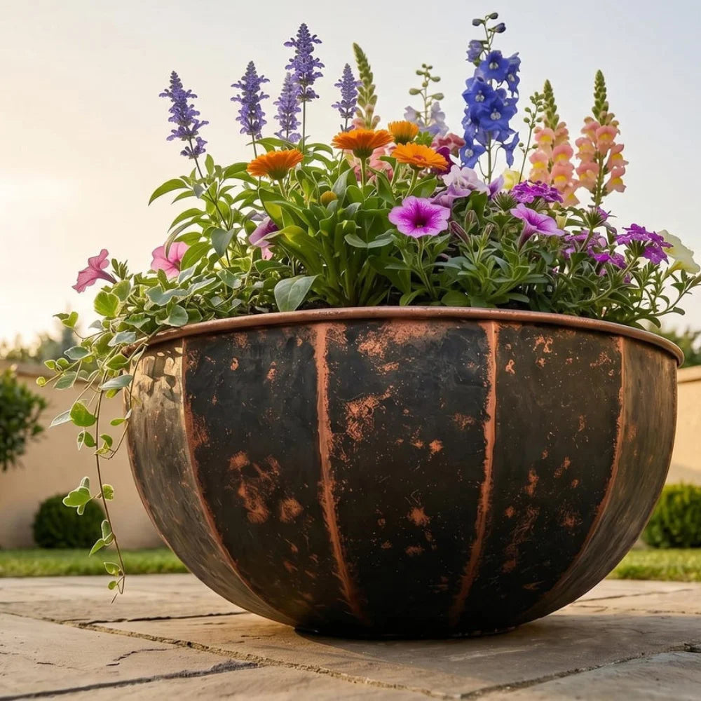 Plomet Handmade Hammered Copper Planter Bowl - 20 cm / 7.8 Inches