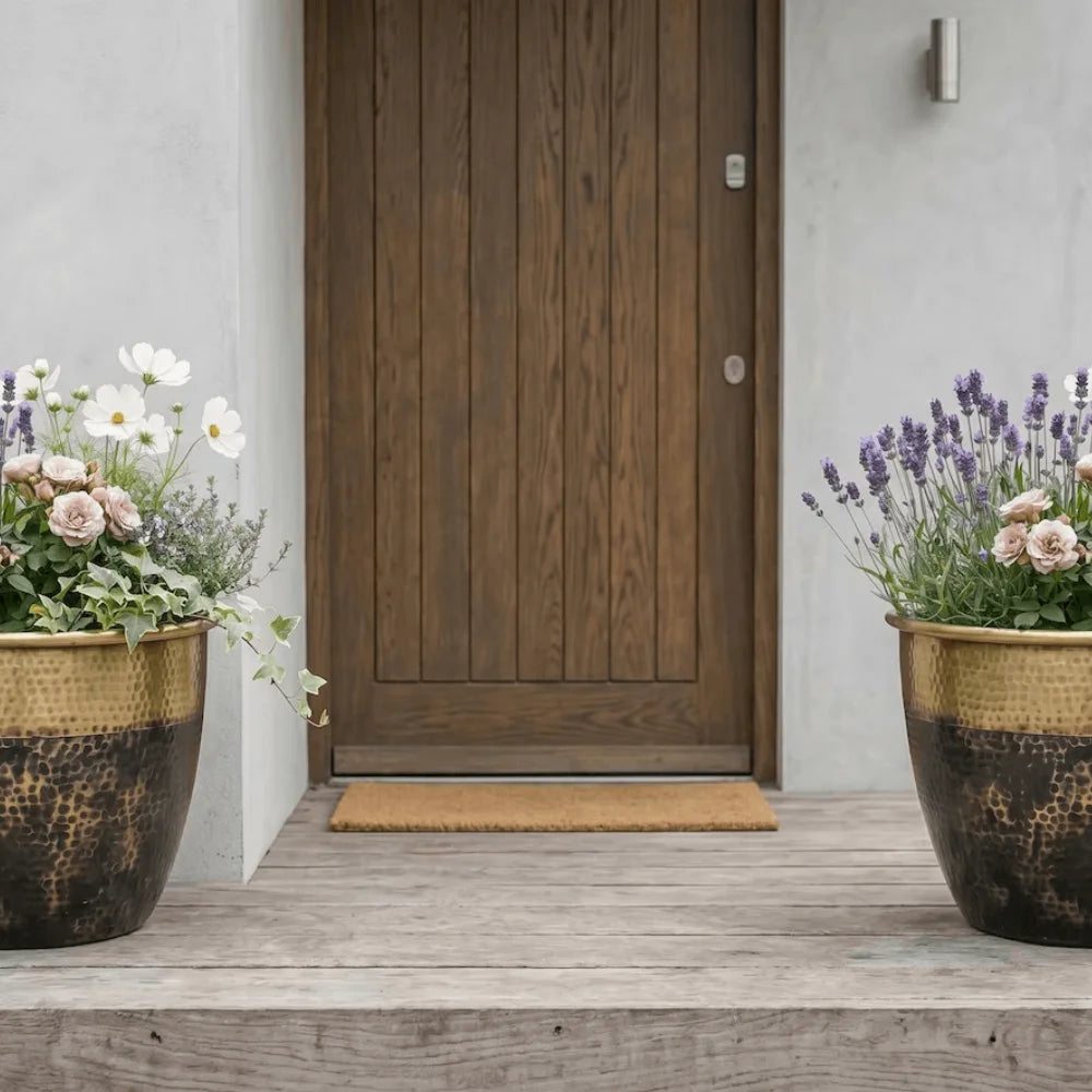 Plomet Handmade Hammered Brass Planter - 20 cm / 7.8 Inches