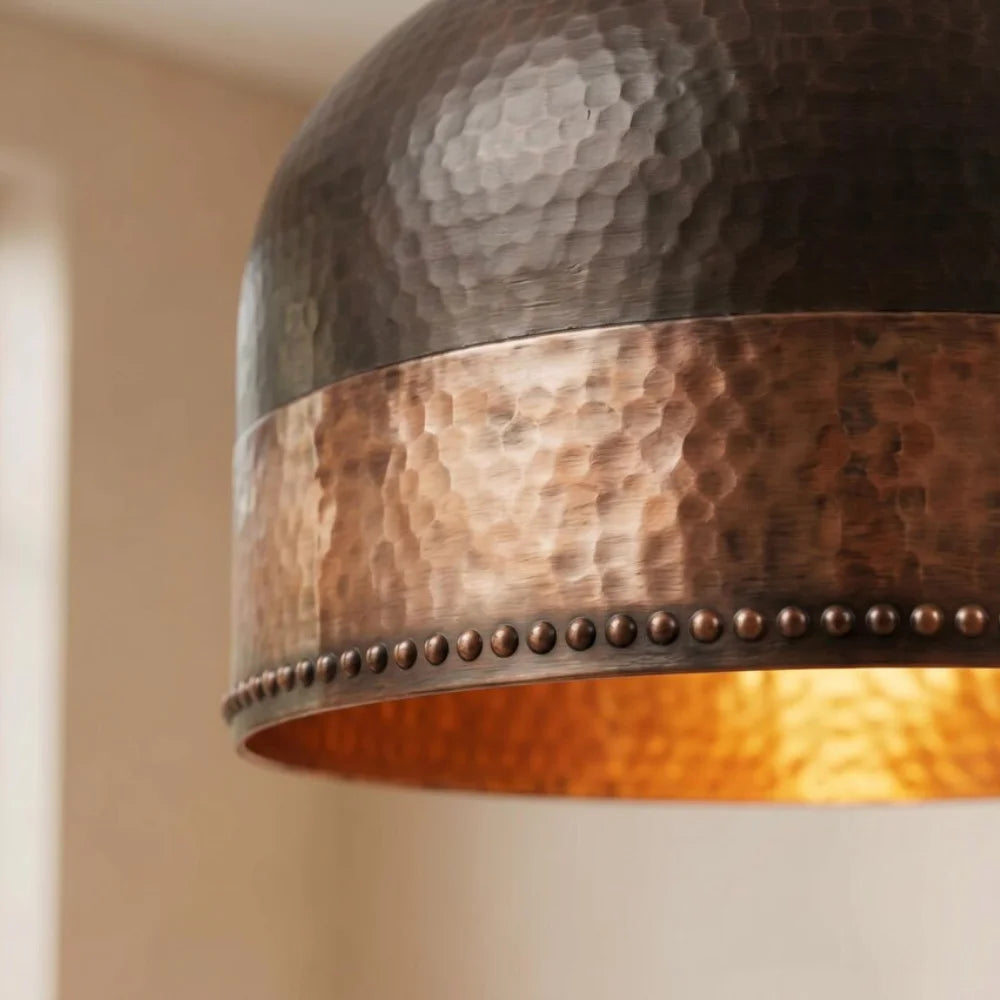Plomet Handcrafted Hammered Copper Pendant Lamp - 20 cm / 7.8 Inches