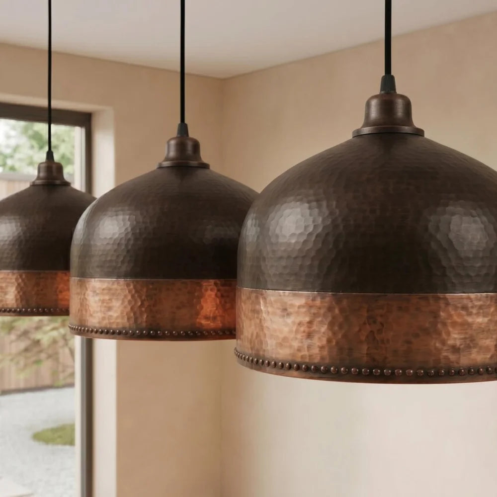 Plomet Handcrafted Hammered Copper Pendant Lamp - 20 cm / 7.8 Inches