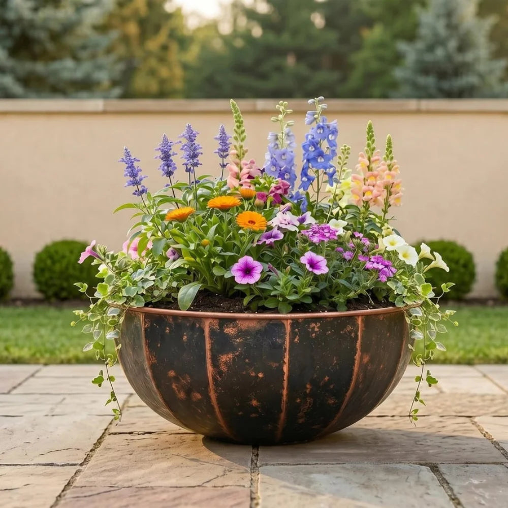 Plomet Handmade Hammered Copper Planter Bowl - 20 cm / 7.8 Inches