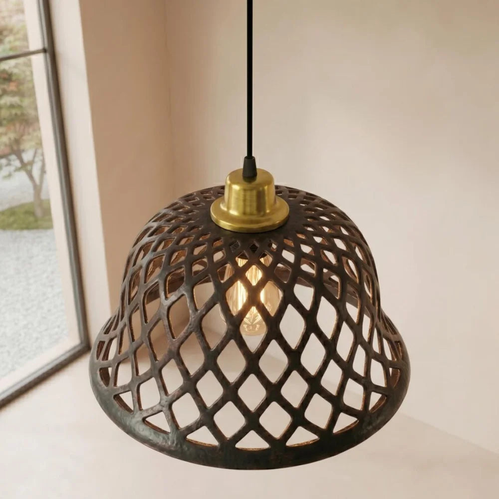 Plomet Handcrafted Black Copper Ceiling Lamp - 20 cm / 7.8 Inches