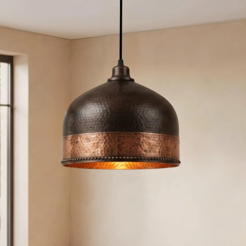 Plomet Handcrafted Hammered Copper Pendant Lamp - 20 cm / 7.8 Inches