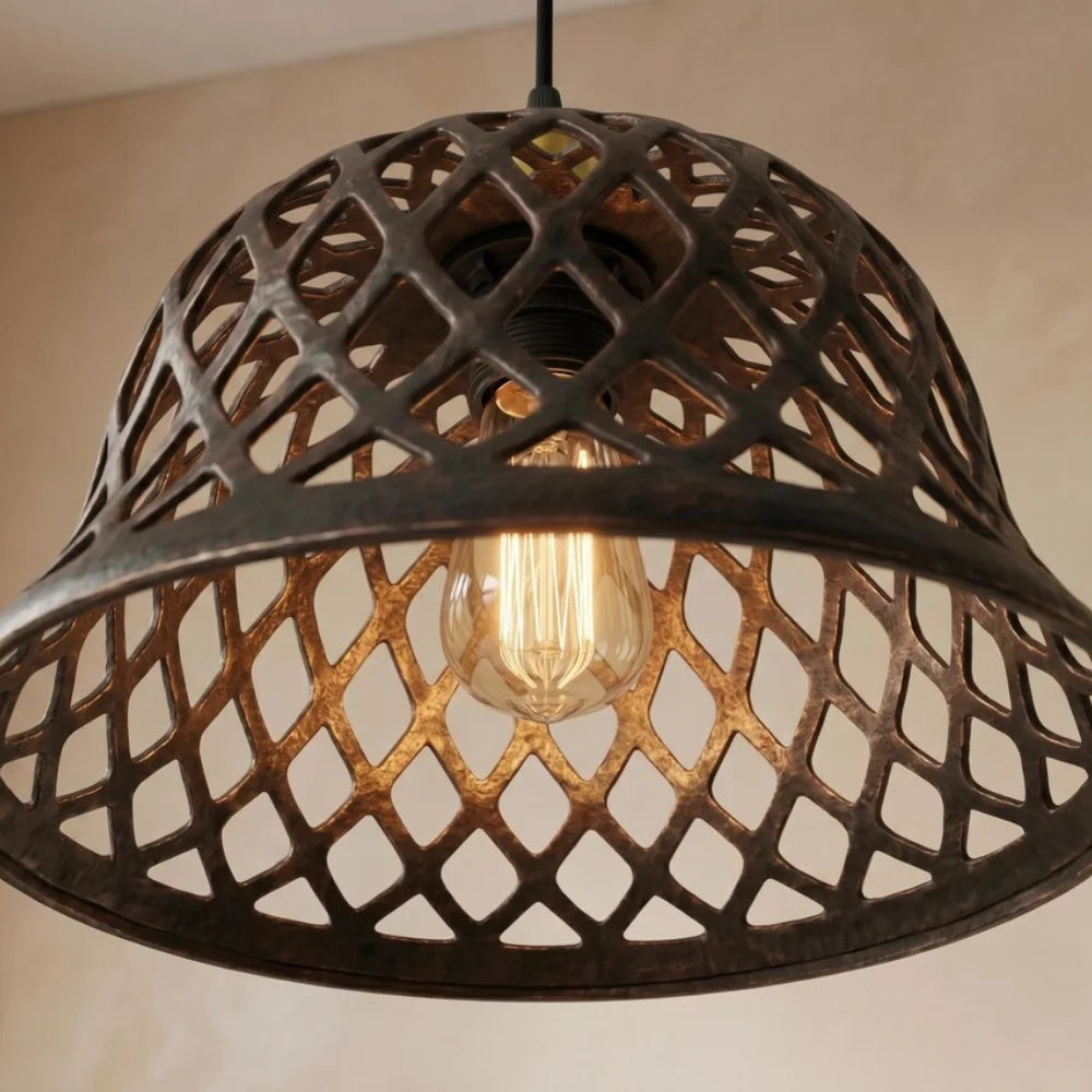 Plomet Handcrafted Black Copper Ceiling Lamp - 20 cm / 7.8 Inches