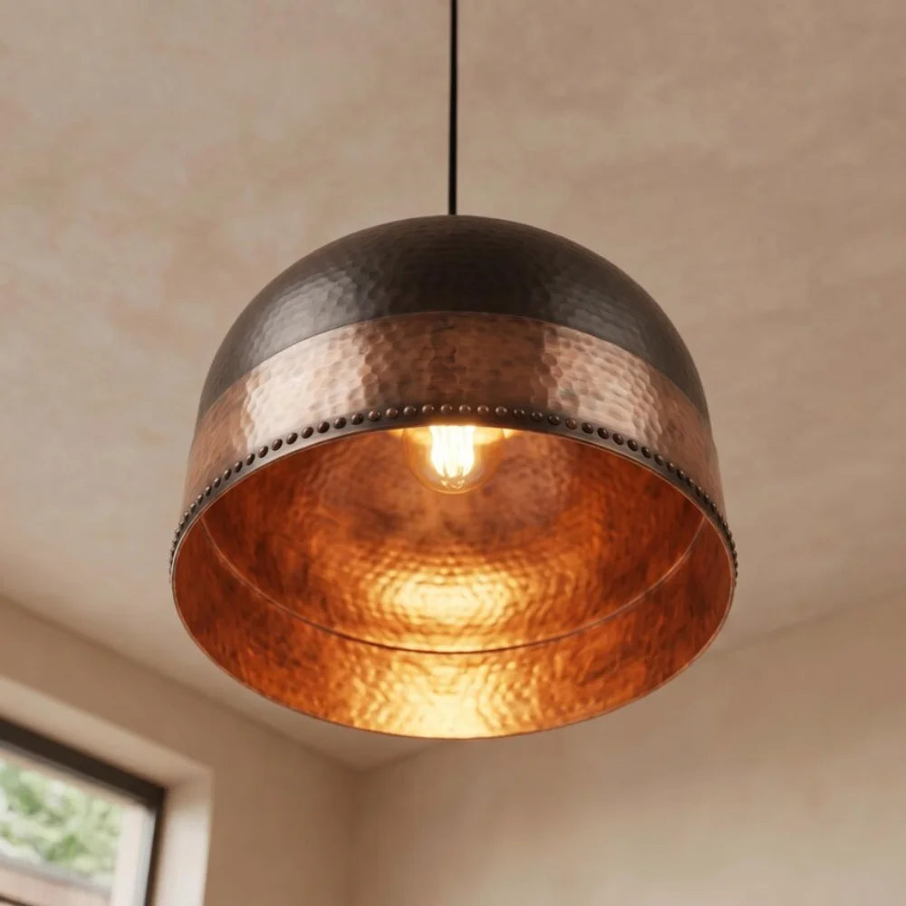 Plomet Handcrafted Hammered Copper Pendant Lamp - 20 cm / 7.8 Inches