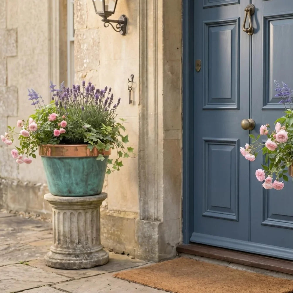 Plomet Handmade Green Patina Copper Planter - 20 cm / 7.8 Inches
