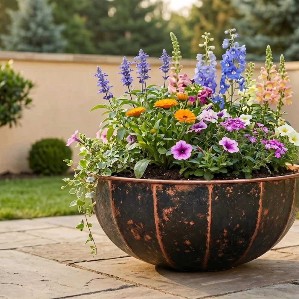 Plomet Handmade Hammered Copper Planter Bowl - 20 cm / 7.8 Inches