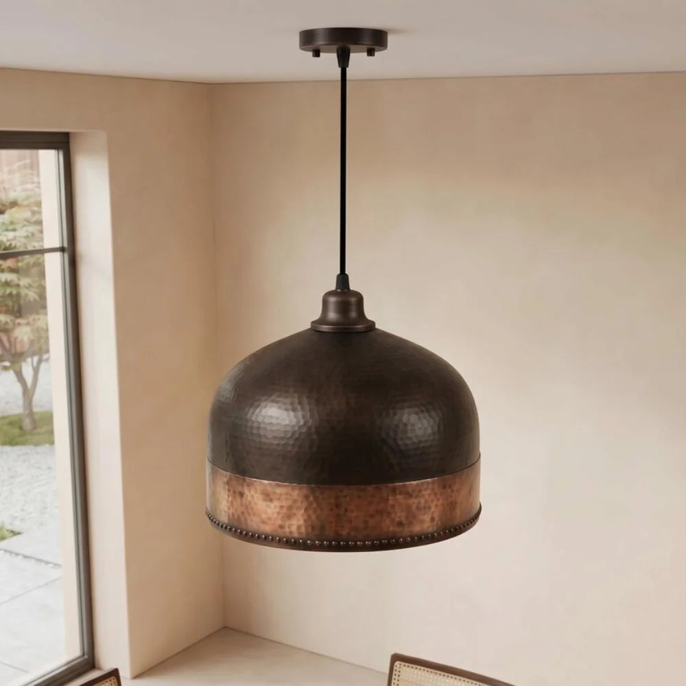 Plomet Handcrafted Hammered Copper Pendant Lamp - 20 cm / 7.8 Inches