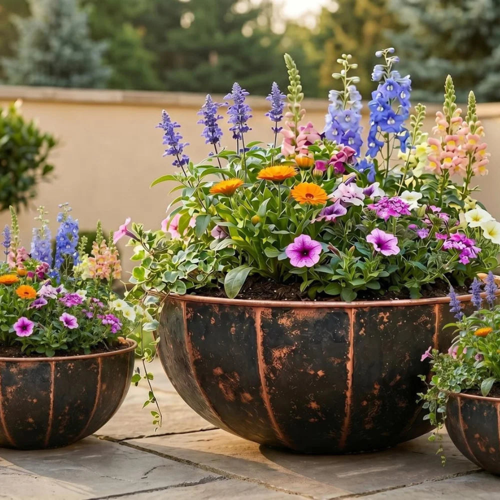 Plomet Handmade Hammered Copper Planter Bowl - 20 cm / 7.8 Inches