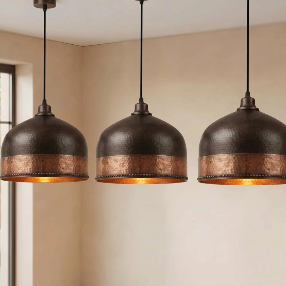 Plomet Handcrafted Hammered Copper Pendant Lamp - 20 cm / 7.8 Inches