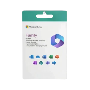 Microsoft 365 Family — 1-Year Digital Subscription | Up to 6 Users | PC/Mac