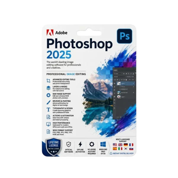 Adobe Photoshop 2025 (1 User, Windows) – Digital Download