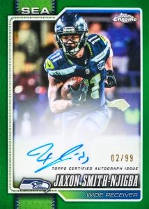 2026 Topps Chrome Football — official collection sample; pictured cards not guaranteed