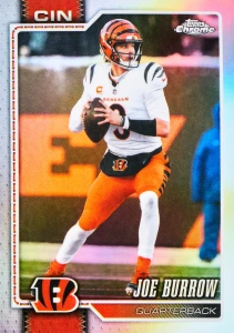 2026 Topps Chrome Football — official collection sample; pictured cards not guaranteed