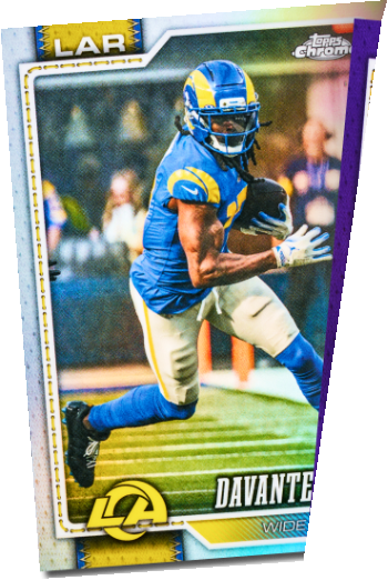 Original Davante Adams football card, partly concealed behind the foreground cards